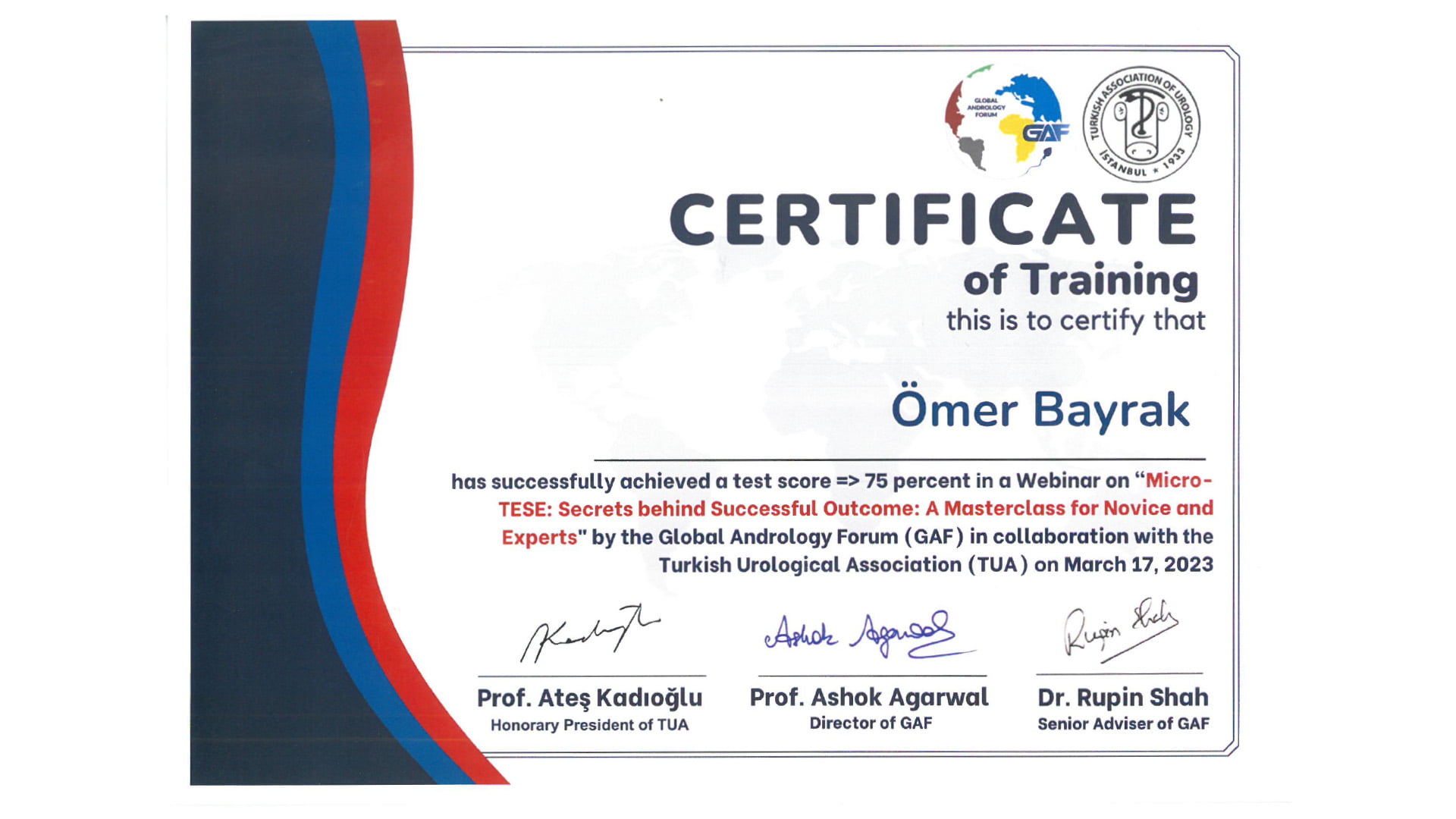 ömer bayrak doçentlik sertifikası